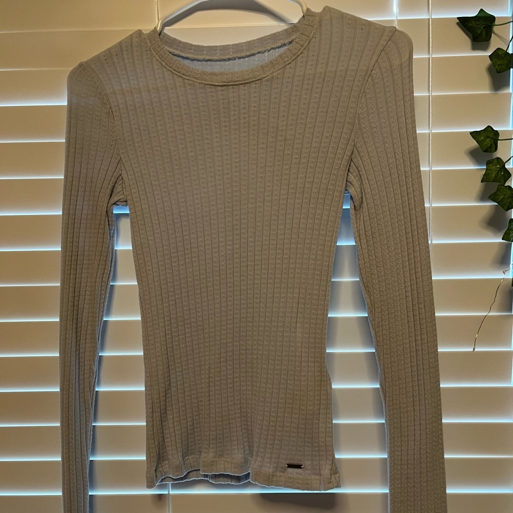 Blue Long Sleeve Hollister Ribbed Shirt!